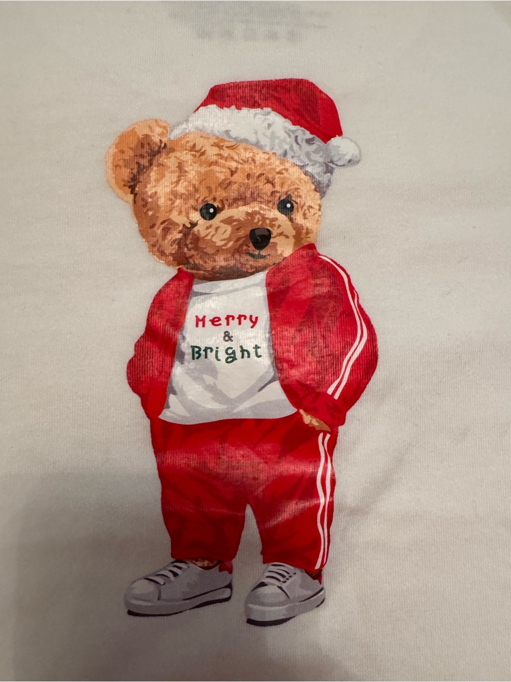 Denim & Flower Kids Teddy Bear Christmas tee shirt Cotton Blend Sz 4